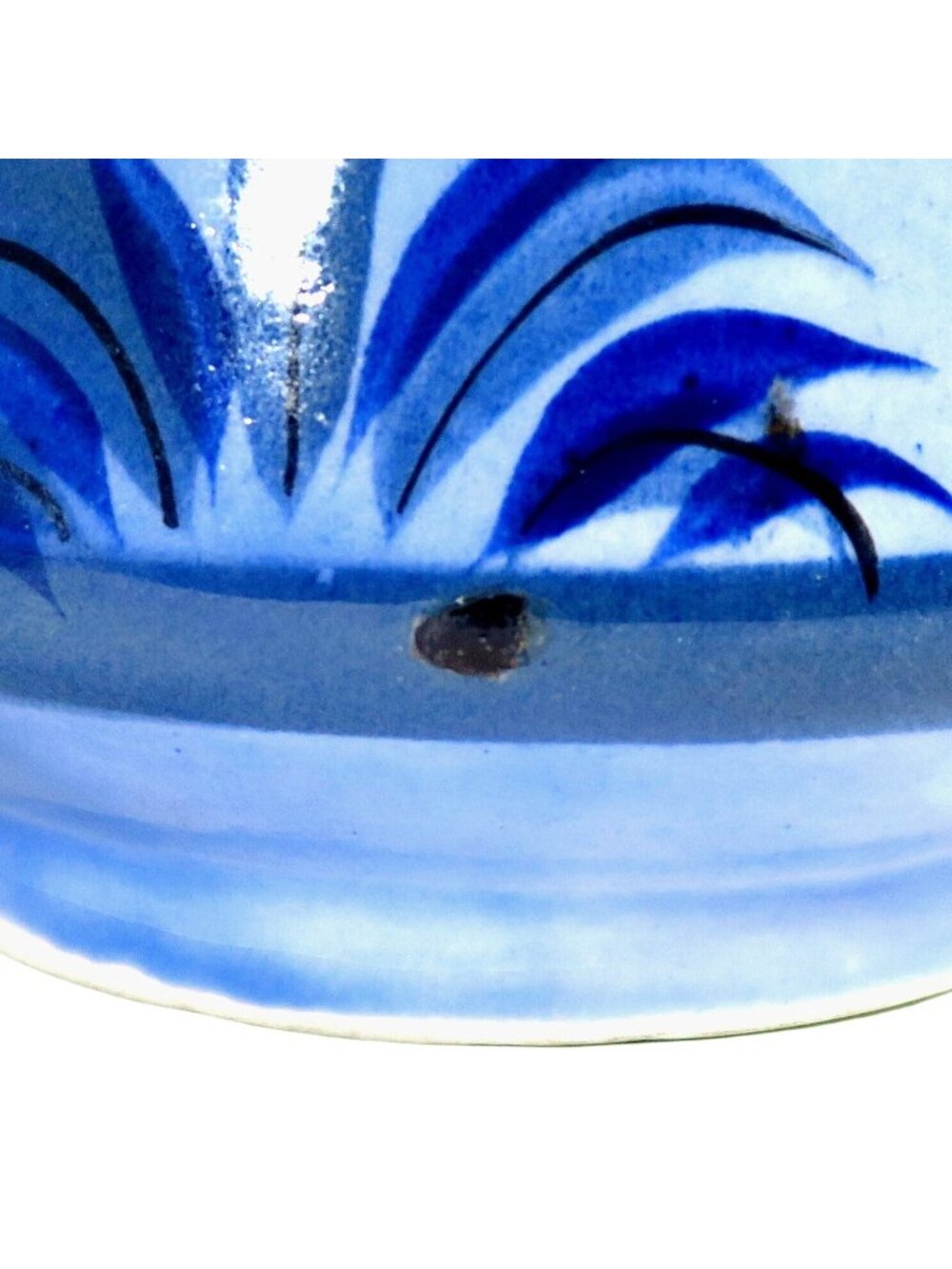Tonala Blue Bird & Butterfly Teapot with Lid Vintage Signed Mexican Pottery - Picture 8 of 9